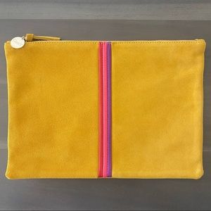 New Clare V. suede flat clutch.